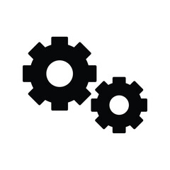 gears glyph icon with white background vector stock illustration