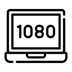 1080p Full HD line icon