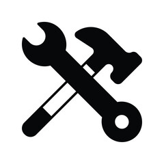 settings glyph icon with white background vector stock illustration