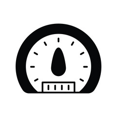 speedometer glyph icon with white background vector stock illustration