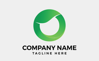 Leaf circle logo branding design, green leaf ecology nature element, Editable art and illustration.