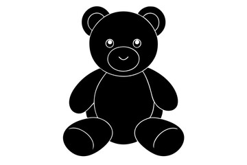 baby teddy bear silhouette, baby taddy icon illustration