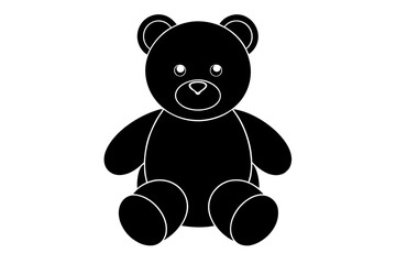 baby teddy bear silhouette, baby taddy icon illustration