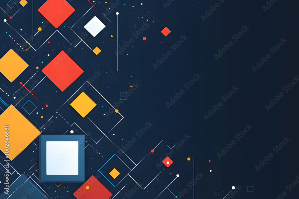 Poster abstract geometric background with colorful shapes and lines