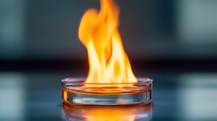 Flames transferring heat to a nearby object, illustrating conduction, thermodynamics, heat conduction concept