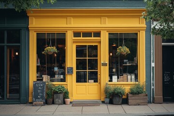 The exterior facade of a generic small business, Generative AI