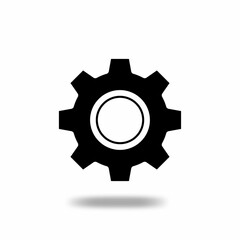 Gears icon line art. Settings icon. Progress or construction concept. Isolated black gear mechanism and cog wheels. Cogwheel icons UI vector.