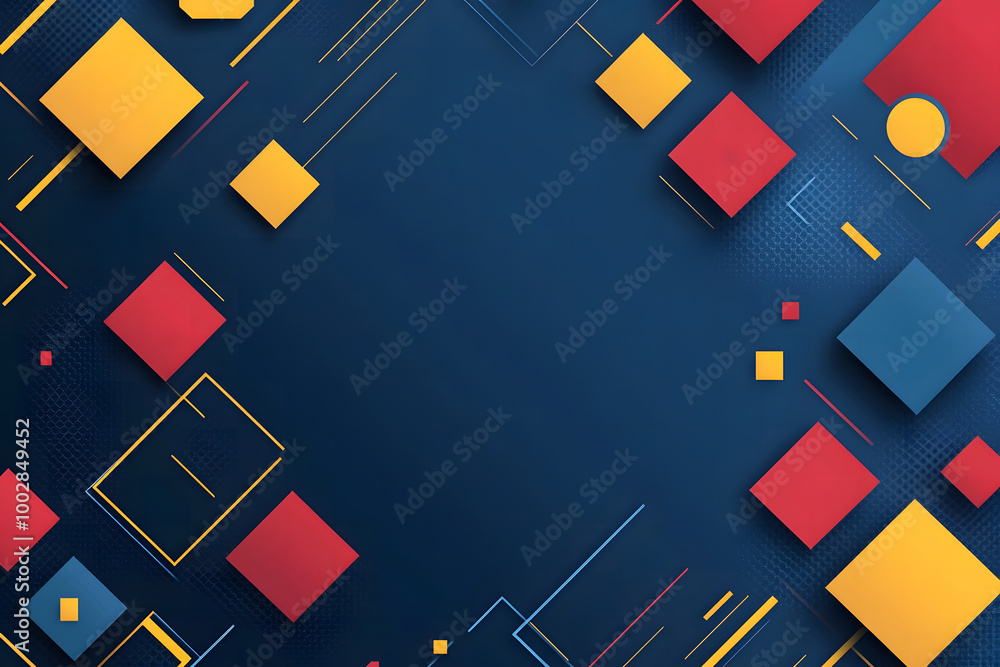 Poster abstract geometric background with colorful shapes and lines