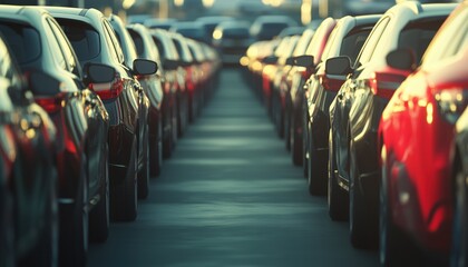 Many Rows Of Cars At A Used Car Sales Event: A Multitude Of Vehicles Available For Purchase On Display. Visit Today!