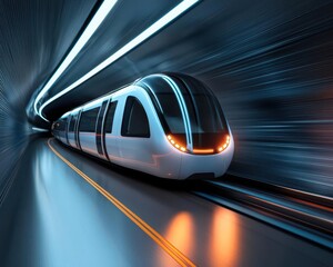 Fototapeta premium 3D CAD concept of a futuristic underground transport system, 3D CAD, urban infrastructure design concept