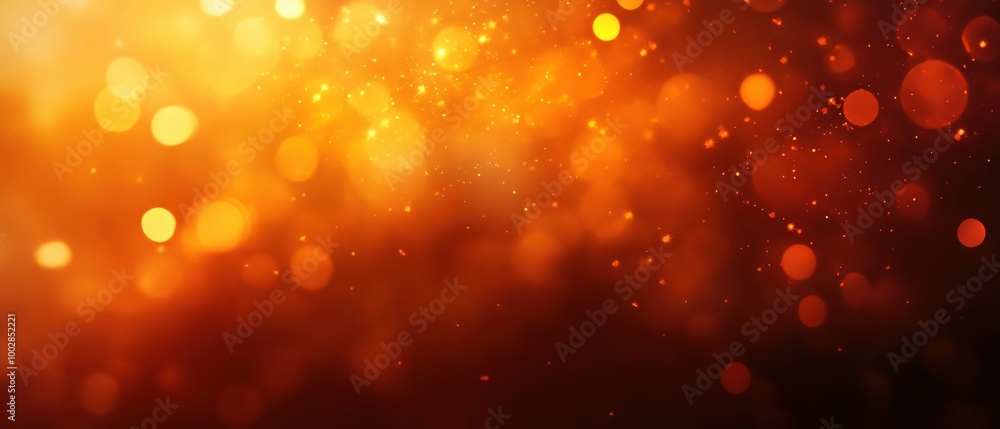 Poster abstract orange bokeh background with soft light effects and gentle hues.