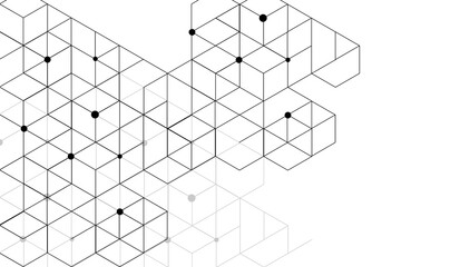 Abstract background with connected hexagons and dots