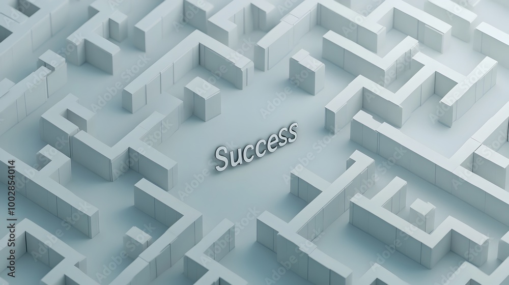 Poster navigating the maze to business success a symbolic dollar sign maze with paths leading to the word s