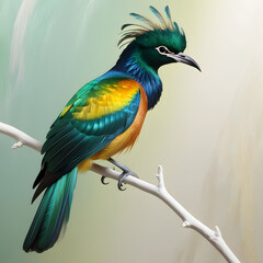 Fototapeta premium Beautiful colorful cute bird, Generative Ai