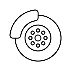 brake disc line icon with white background vector stock illustration