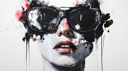 Mysterious and Captivating Abstract Portrait of Expressive Woman