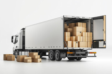 The back of a truck full of packages © B SIDE Z