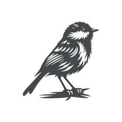 Cute bird silhouette illustration on a white background