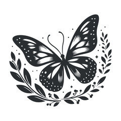 Butterfly silhouette illustration on a white background