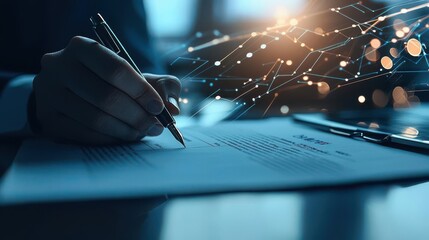 Merger acquisition integration concept. Contract being signed with two pens, representing a business merger or acquisition deal