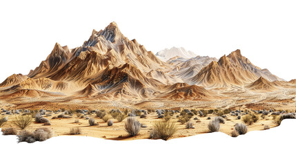 Fototapeta premium Mountain desert landscape panoramic outdoor transparent background, PNG