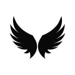 Black angel wings silhouette vector illustration