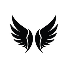 Black angel wings silhouette vector illustration