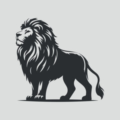 King lion silhouette illustration isolated on white background