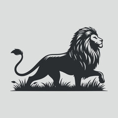 King lion silhouette illustration isolated on white background