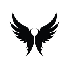 Black angel wings silhouette vector illustration