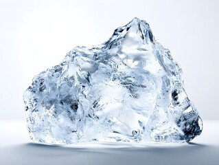 Obraz premium Stunning Transparent Ice Crystal Block in Frozen Arctic Landscape