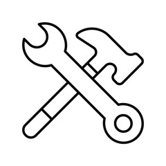 settings line icon with white background vector stock illustration