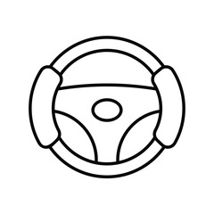 steering wheel line icon with white background vector stock illustration