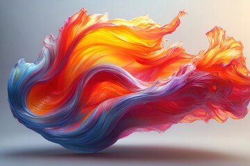 This artwork features vibrant swirling colors that evoke energy and dynamic motion