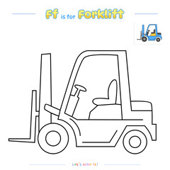 Coloring Page Forklift 2