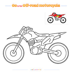 Coloring Page Off road motorcycle.