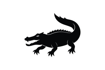 Crocodiles silhouette vector illustration.