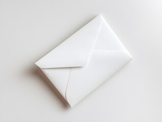 White Minimalist Envelope on Plain Background