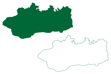 Simdega district (Jharkhand State, Republic of India, South Chotanagpur division) map vector illustration, scribble sketch Simdega map