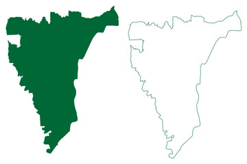 Sipahijala district (Tripura State, Republic of India) map vector illustration, scribble sketch Sipahijala map