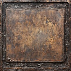 A metal frame with a brown background