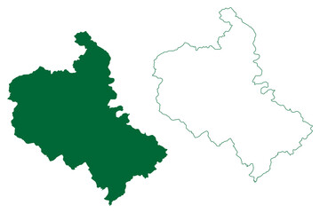 Solan district (Himachal Pradesh State, Republic of India) map vector illustration, scribble sketch Solan map