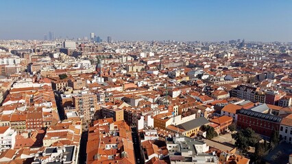 skyline of madrid buildings set of houses and roofs old town