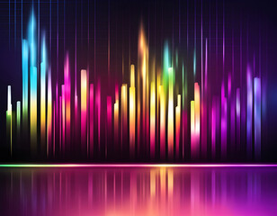 glowing audio song equalizer for disco party vector background 