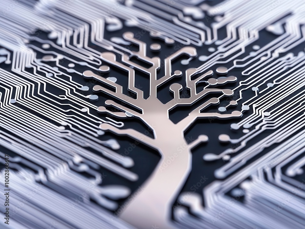 Aufkleber Tree structure on circuit board design.