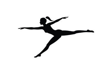 Female gymnast silhouette vector illustration