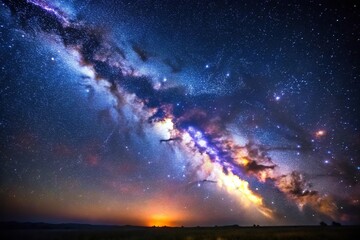 Naklejka premium A minimalist photo of the Milky Way crossing the sky