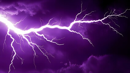 Lightning strike on a purple sky