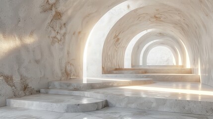 Abstract white background of natural 3d architecture stone empty space platform background conceptual wall background 