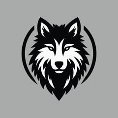 Wolf head logo silhouette vector illustration